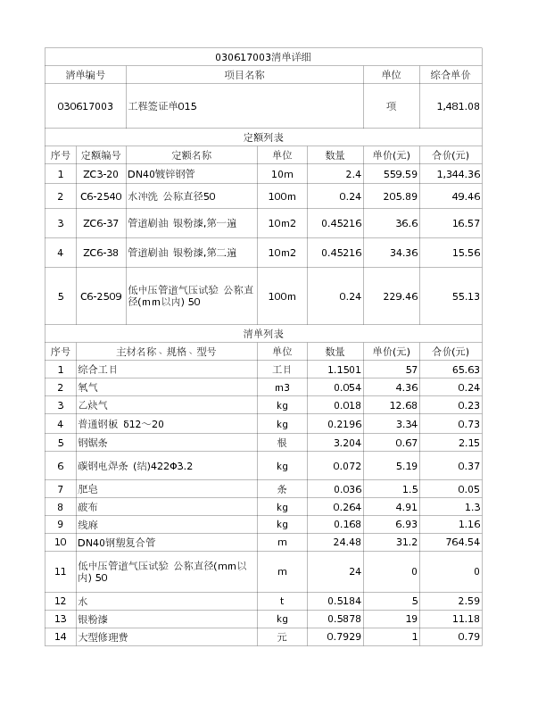 030617003  工程签证单015