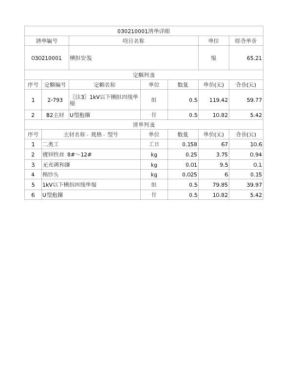 030210001  横担安装
