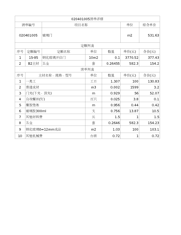 020401005  玻璃门
