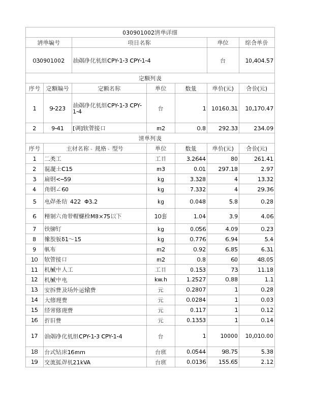 030901002  油烟净化机组CPY-1-3 CPY-1-4