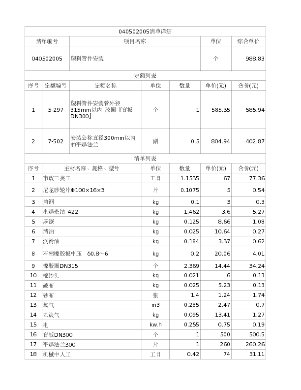 040502005  塑料管件安装