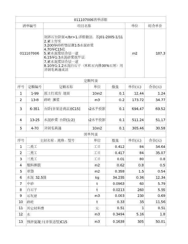 011107006  剁斧石台阶面</br>1.详细做法：苏J01-2005-1/11