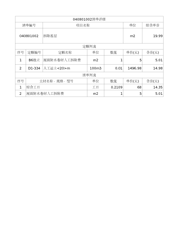 040801002  拆除基层
