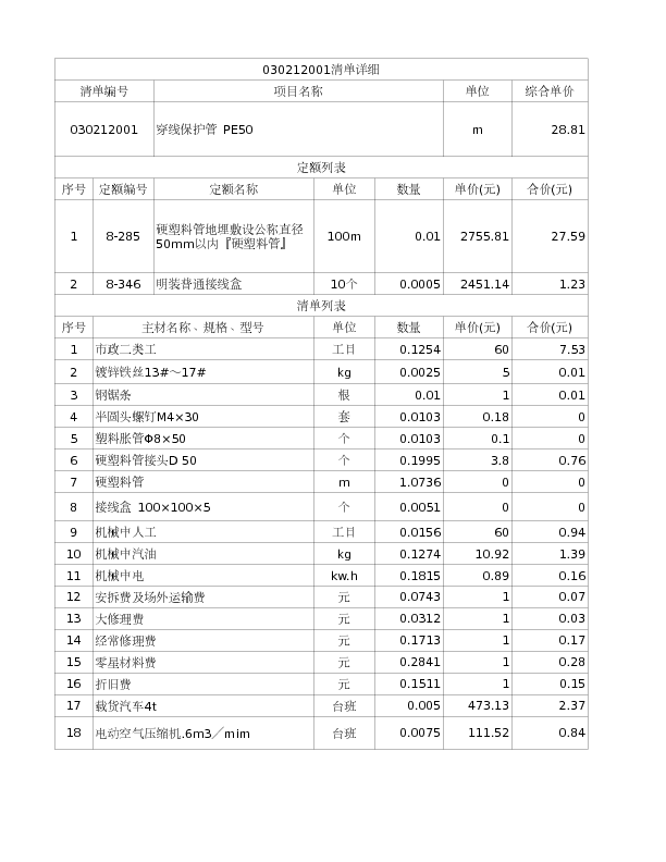 030212001  穿线保护管 PE50