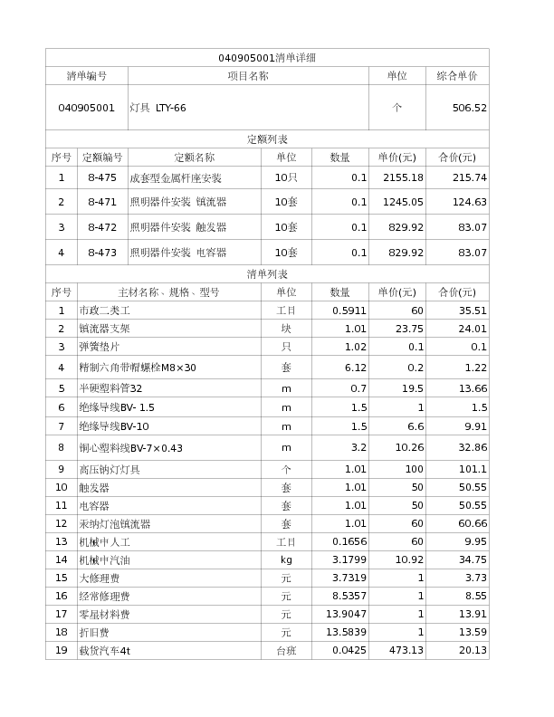 040905001  灯具 LTY-66